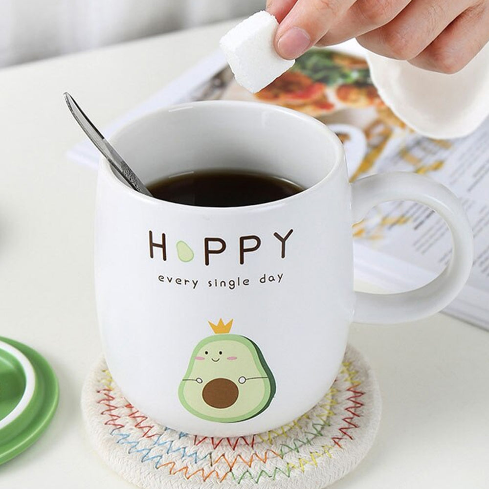 陶瓷咖啡杯帶蓋勺子EC-H1011